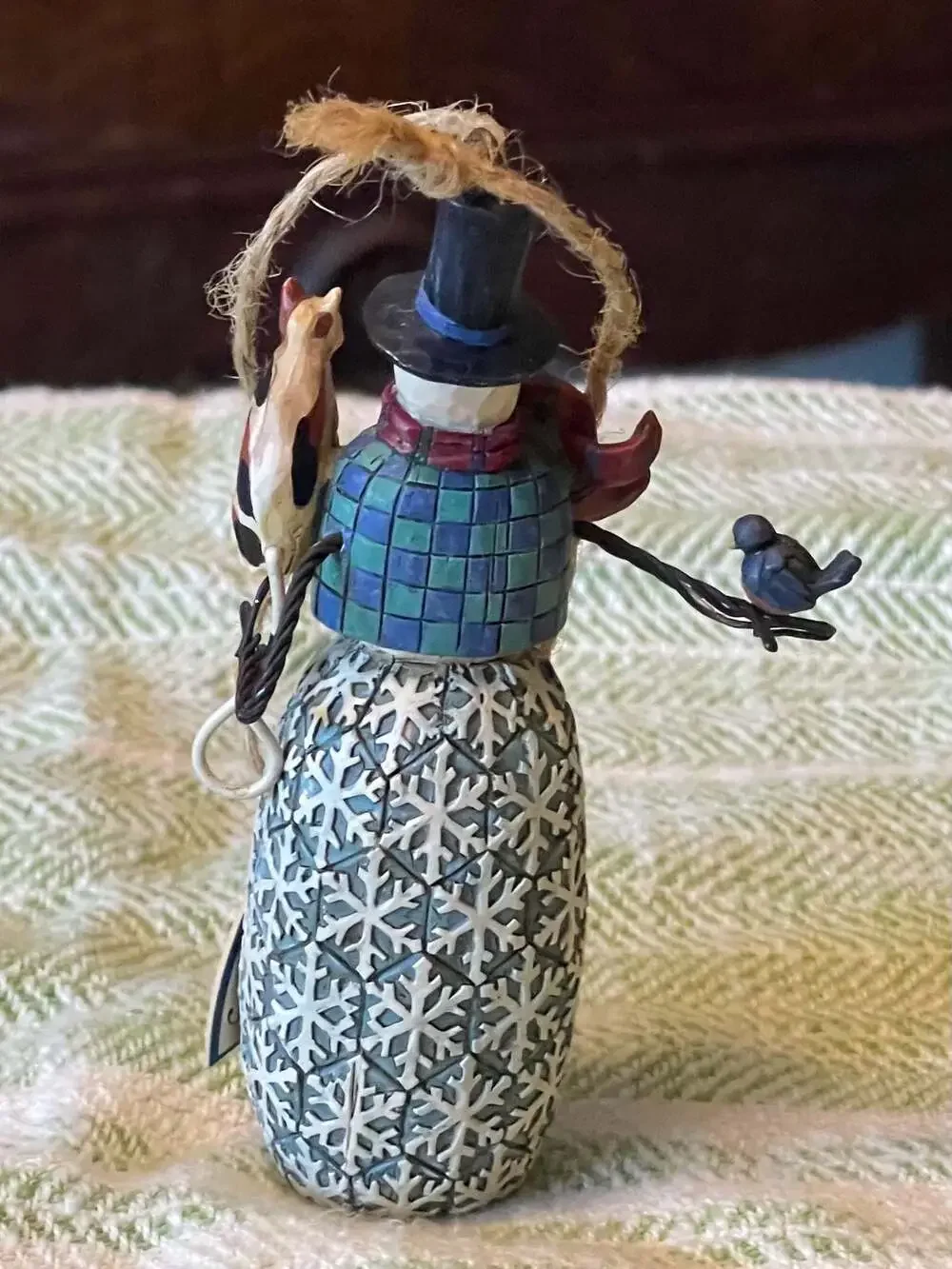 Jim Shore Heartwood Creek Snowman‎ Ornament with Cat, Folk Art
